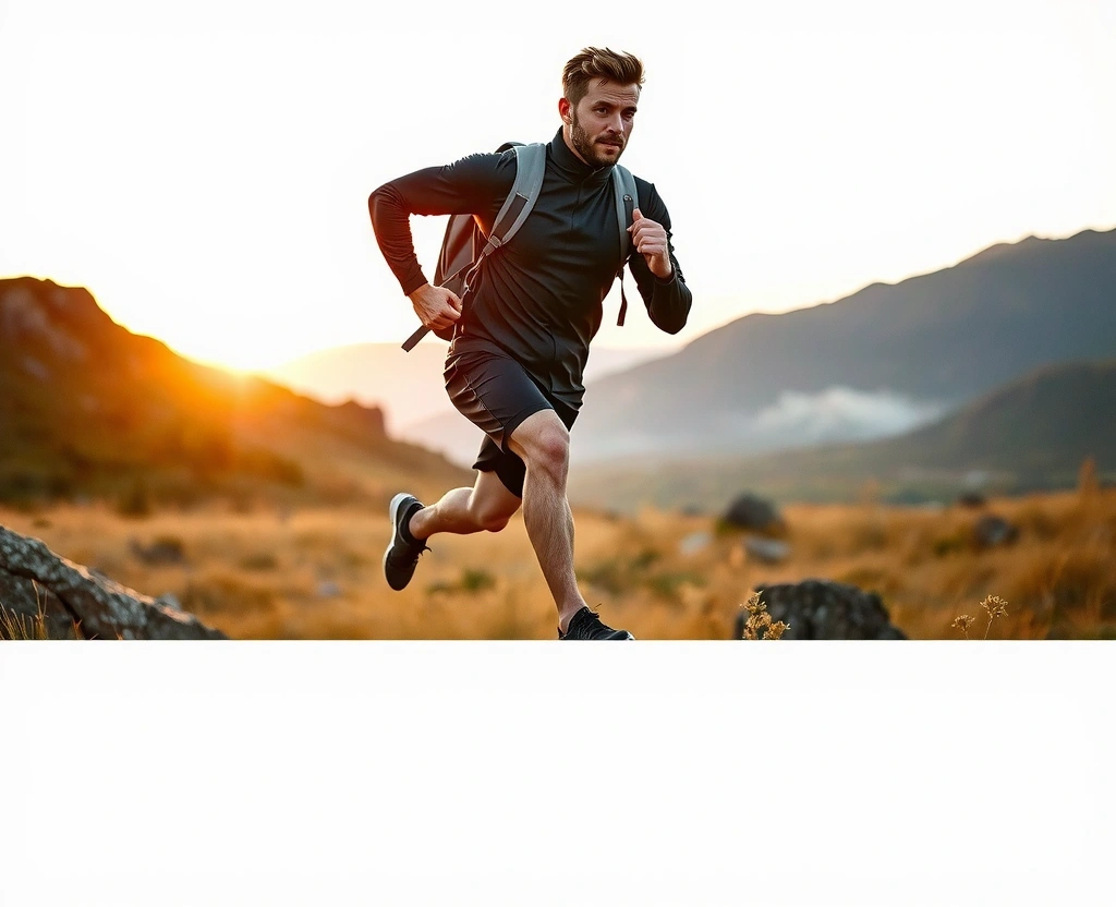 Active man exercising outdoors in nature, representing stamina and performance
