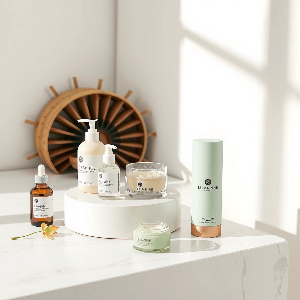 Morning skincare routine setup